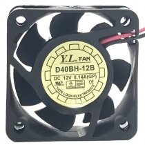 YaLn Fan D40BH-12B DC 12V 0.14A 2 Wires Axial Cooling Fan