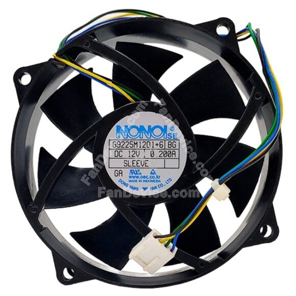 NONOISE G9225M1201+6 BG DC 12V 0.200A Sleeve Axial Cooling Fan