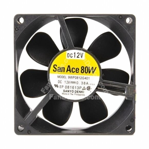 Sanyo Denki 9WP0812G401 DC 12V 0.38A 3 Wires Axial WaterproofW Cooling Fan