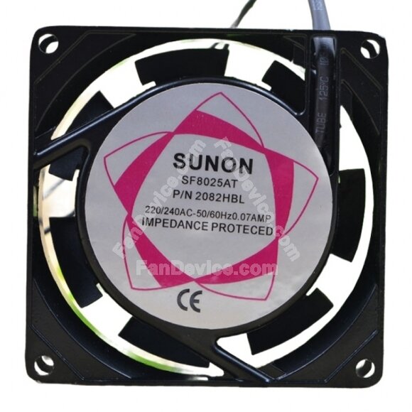 Sunon SF8025AT 2082HBL AC 220/240V 0.07A 2 Wires Axial Cooling Fan