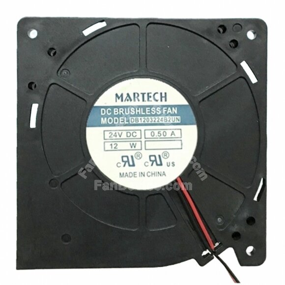 MARTECH DB1203224B2UN DC 24V 0.50A 12W 2 Wires Brushless Blower Cooling Fan