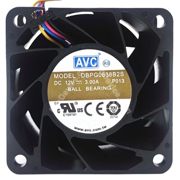 AVC DBPG0638B2S DC 12V 3.00A 4 Wires Ball Bearing PWM Axial Cooling Fan