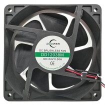 DDDIFER DD12038M DC 24V 0.30A 2 Wires Brushless Axial Cooling Fan