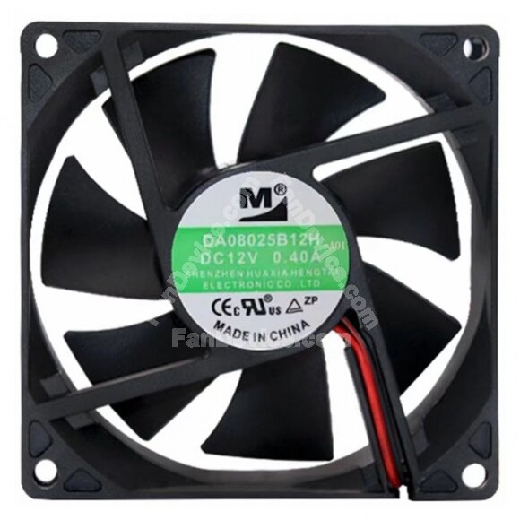 YM DA08025B12H DC 12V 0.40A 8025 Axial Cooling Fan