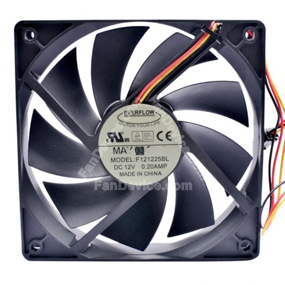 EVERFLOW F121225BL DC 12V 0.20AMP 12025 Axial Cooling Fan