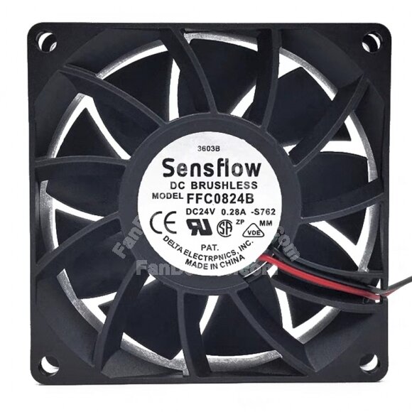 Delta Sensflow FFC0824B DC 24V 0.28A 8025 Brushless Axial Cooling Fan