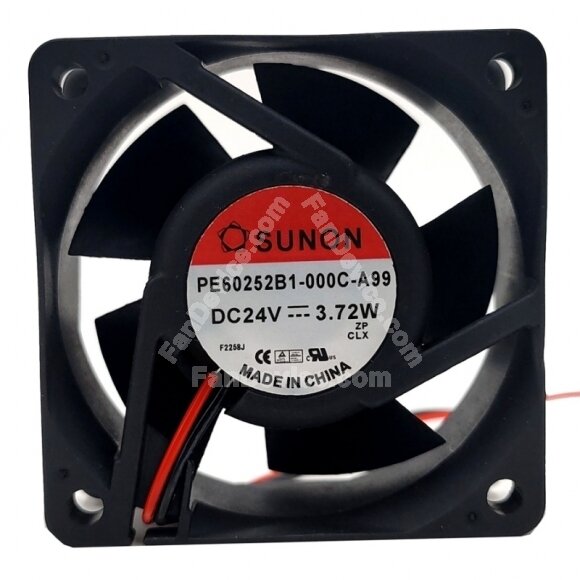 SUNON PE60252B1-000C-A99 DC 24V 3.72W 2 Wires Axial Cooling Fan