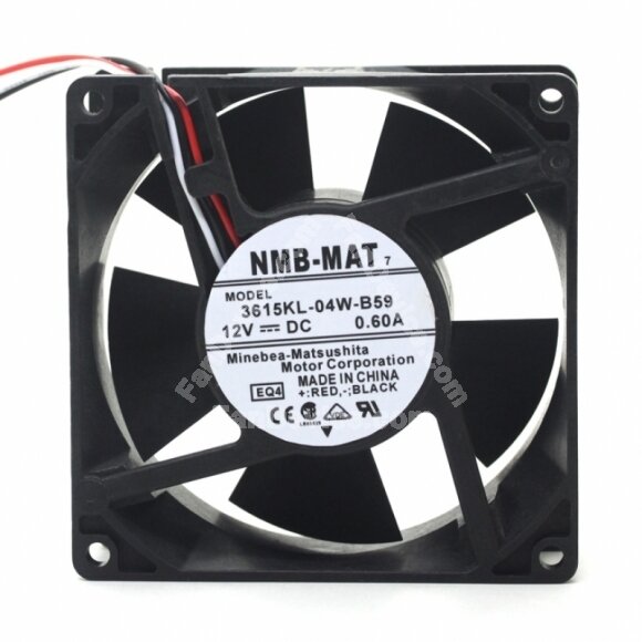 NMB-MAT 3615KL-04W-B59 DC 12V 0.60A 2 Wires / 3 Wires Axial Cooling Fan