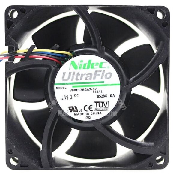 Nidec UltraFlo V80E12BGA7-07 DC 12V 1.73A 8038 Axial Cooling Fan