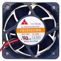 Y.S.TECH FD126025MB 12V 0.12A 2 Wires Axial Cooling Fan