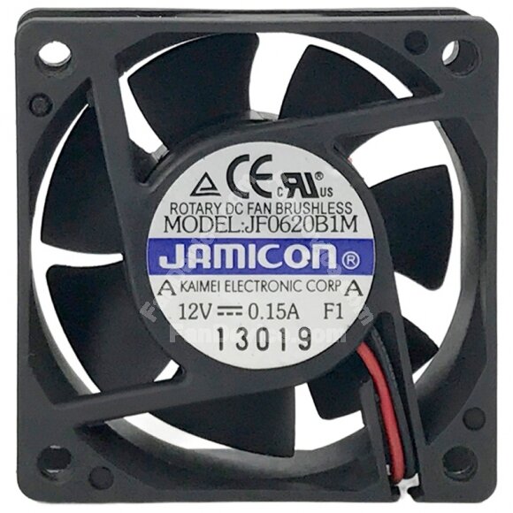 JAMICON JF0620B1M 12V 0.15A 2 Wires Brushless Axial Fan