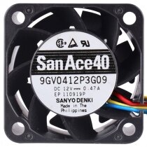 Sanyo Denki 9GV0412P3G09 DC 12V 0.47A 4 Wires 4028 Axial Cooling Fan