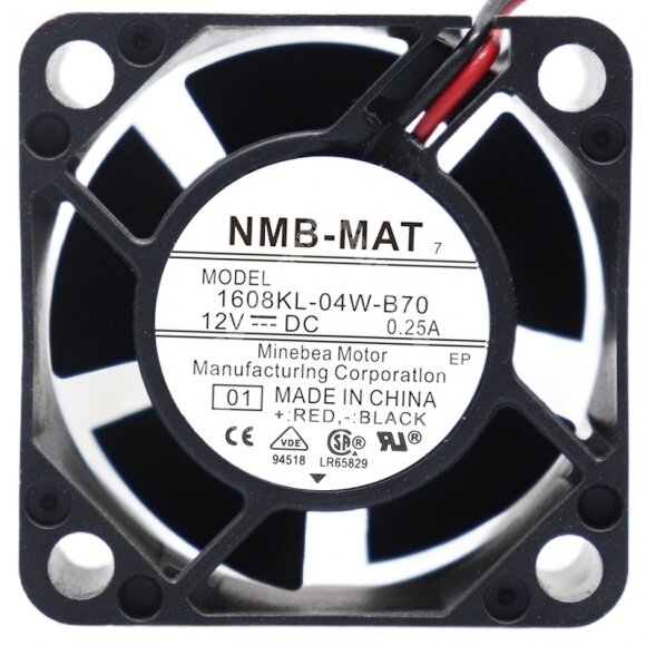 NMB-MAT 1608KL-04W-B70 DC 12V 0.25A Axial Cooling Fan