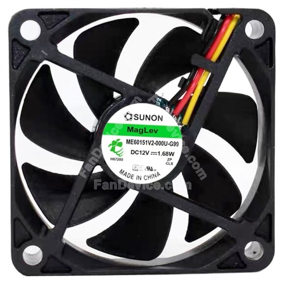 Sunon Maglev ME60151V2-000U-G99 DC 12V 1.68W 3 Wires Axial Cooling Fan