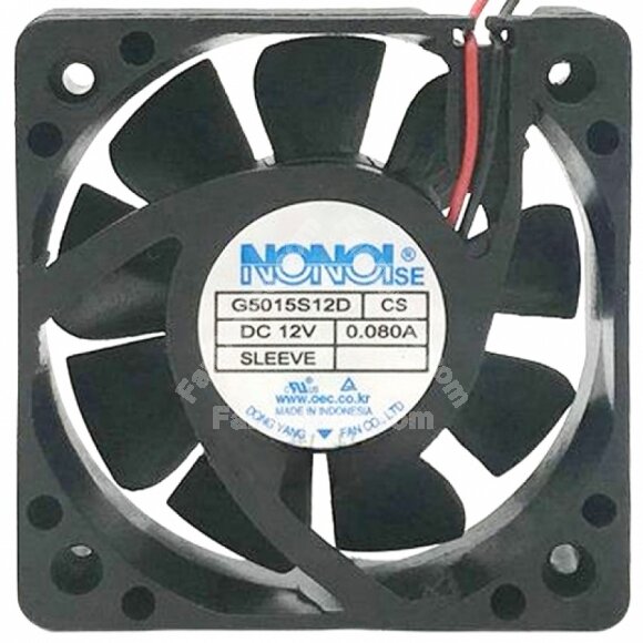 NONOI G5015S12D CS DC 12V 0.080A 2 Wires Sleeve Bearing Axial Fan