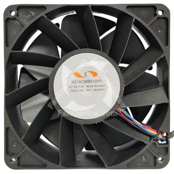 KZ KZ14038B012H1 12V 5.4A 6 Wires Ball Bearing Axial Fan
