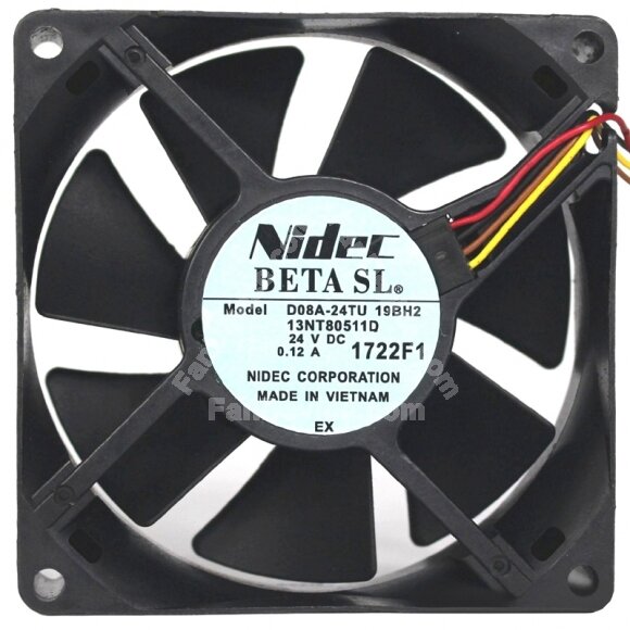 Nidec D08A-24TU 19BH2 24V 0.12A 4 Wires Axial Cooling Fan