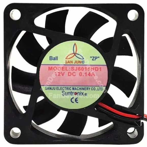 SAN JUN SJ6015HD1 12V 0.14A 2 Wires Axial Cooling Fan