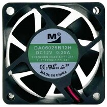 YM DA06025B12H 12V 0.25A 2 Wires Axial Cooling Fan