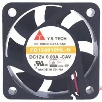 Y.S.TECH FD124010HL-N 12V 0.09A 2 Wires Axial Cooling Fan