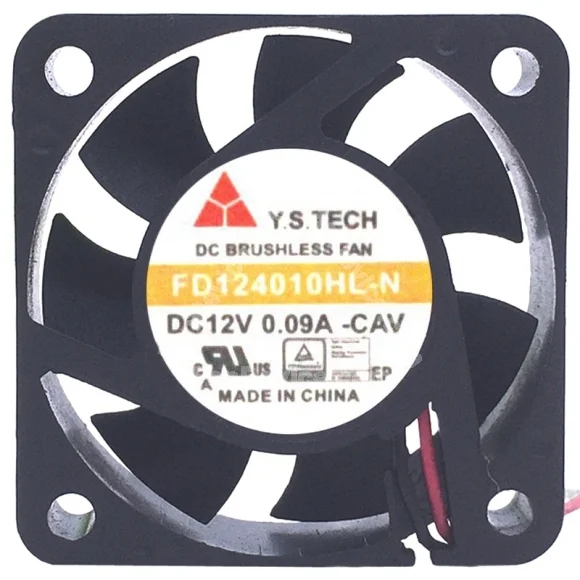 Y.S.TECH FD124010HL-N 12V 0.09A 2 Wires Axial Cooling Fan