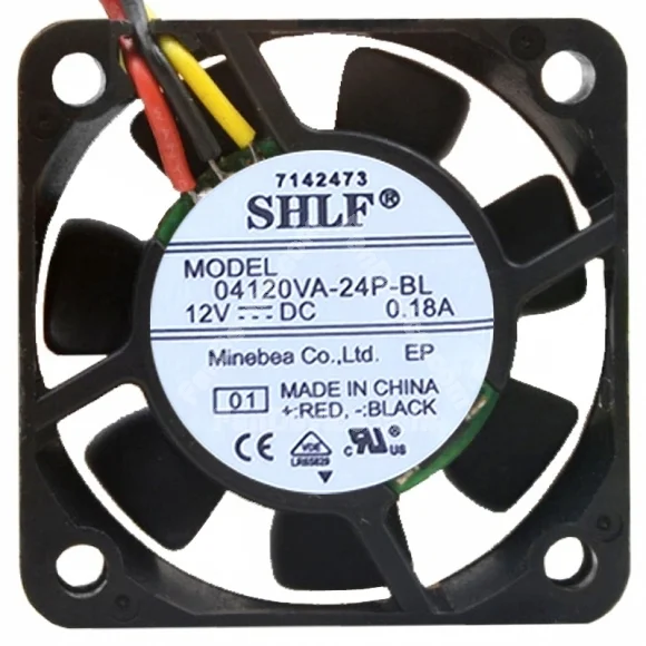 SHLF 04120VA-24P-BL 12V 0.18A 3 Wires Axial Cooling Fan