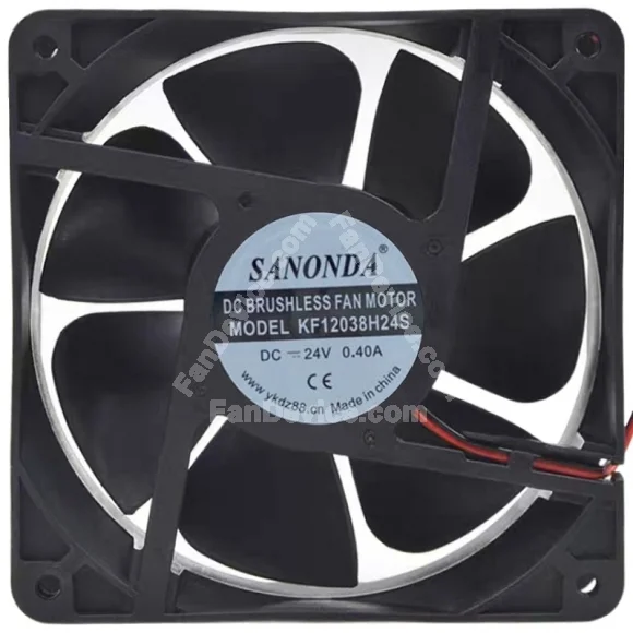 SANONDA KF12038H24S 24V 0.40A 2 Wires Axial Cooling Fan