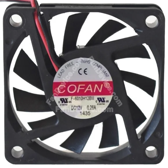 COFAN F-6010H12BIII 12V 0.26A 2 / 3 Wires Axial Cooling Fan