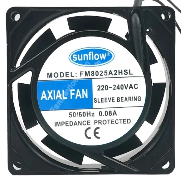 Sunflow FM8025A2HSL 220-240V 0.08A 2 Wires Cooling Fan