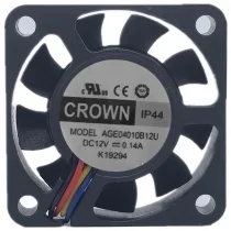 CROWN AGE04010B12U 12V 0.14A 2 / 3 / 4 Wires Cooling Fan