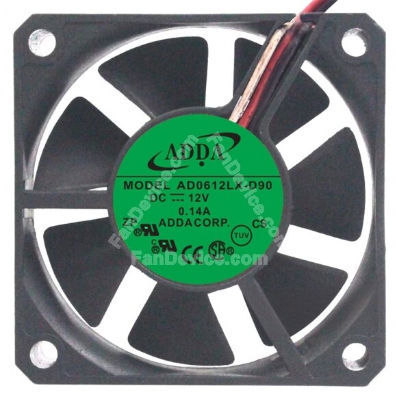 ADDA AD0612LX-D90 12V 0.14A 2 / 3 Wires Axial Cooling Fan