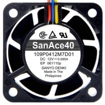 Sanyo 109P0412M7D01 12V 0.095A 3 Wires Axial Cooling Fan