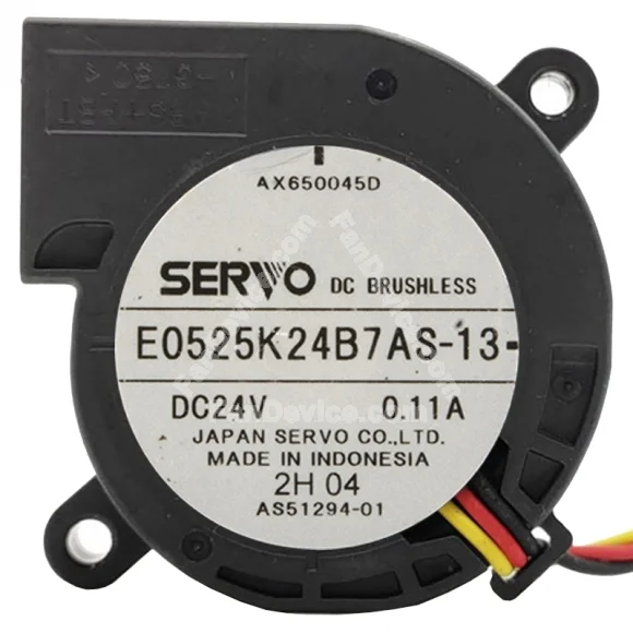 Servo E0525K24B7AS-13 24V 0.11A 3 Wires Blower Cooling Fan