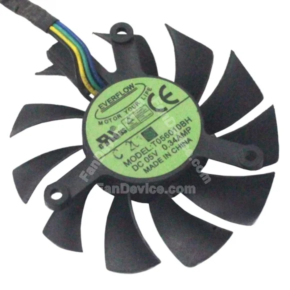 EVERFLOW T056010BH 5V 0.34AMP 4 Wires Axial Cooling Fan
