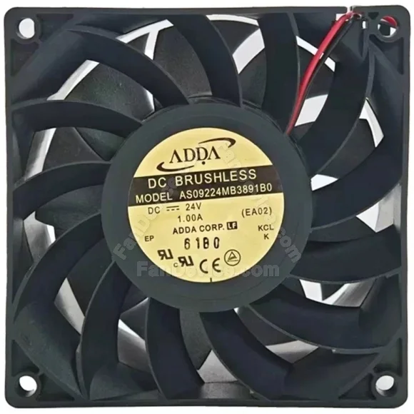 ADDA AS09224MB3891B0 24V 1.00A DC Brushless 2 Wires Axial Cooling Fan