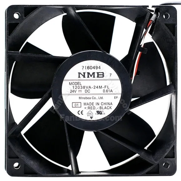 NMB 12038VA-24M-FL 24V 0.61A 3 Wires Axial Cooling Fan