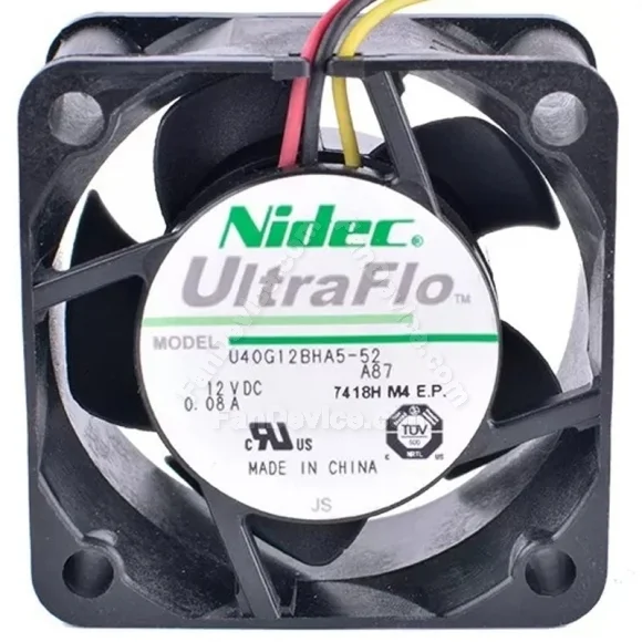 Nidec U40G12BHA5-52A87 DC 12V 0.08A 3 Wires Axial Cooling Fan