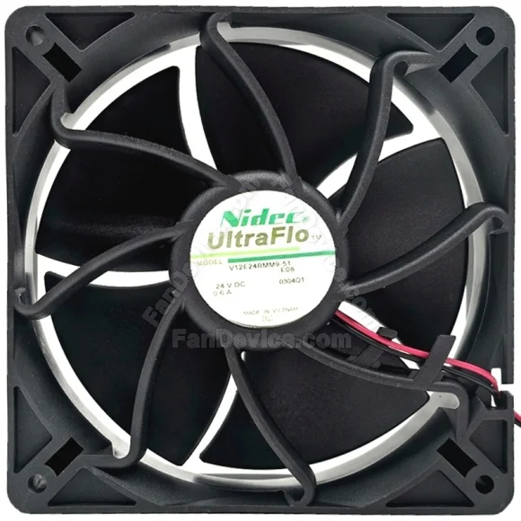 Nidec V12E24BMM9-51 DC 24V 0.6A 2 Wires Axial Cooling Fan