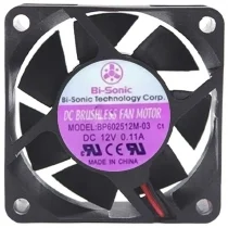 Bi-Sonic BP602512M-03 c1 DC Brushless 12V 0.11A 2 Wires Cooling Fan