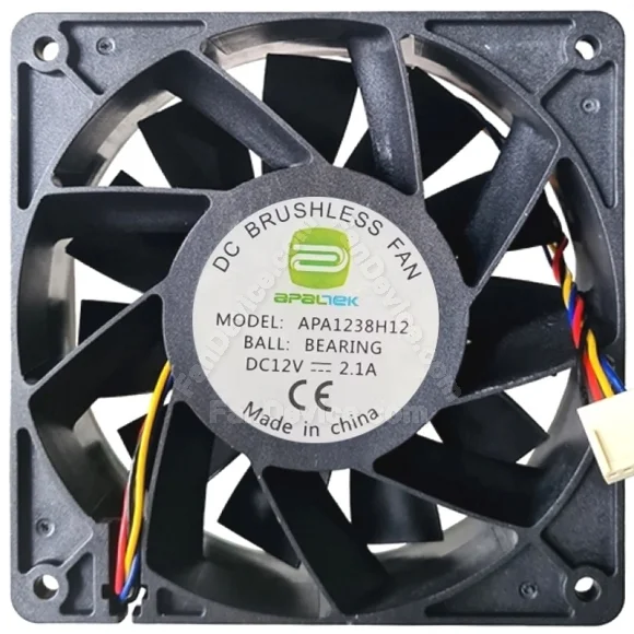 APAEK APA1238H12 12V 2.1A 4 Wires Ball Bearing Cooling Fan