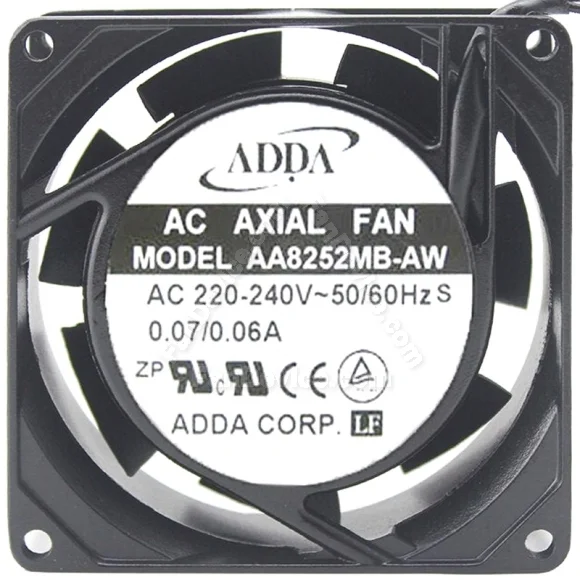 ADDA AA8252MB-AW AC 220-240V 0.07/0.06A 2 Wires Axial Cooling Fan