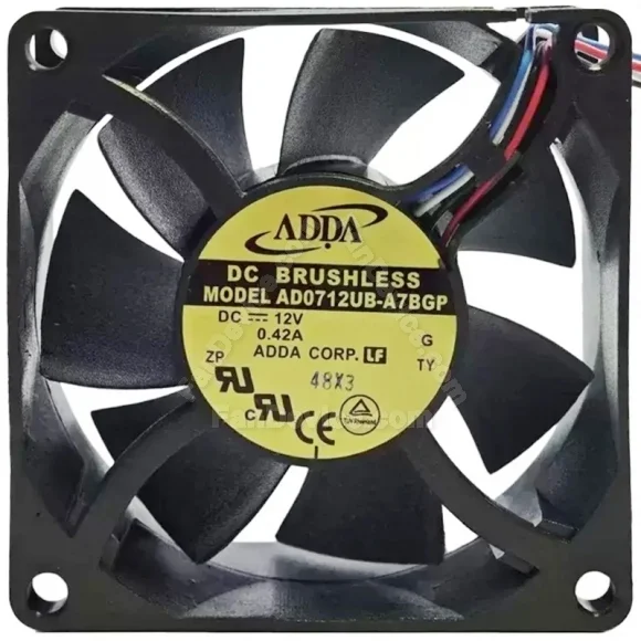 ADDA AD0712UB-A7BGP 12V 0.42A 4 Wires DC Brushless PWM Cooling Fan