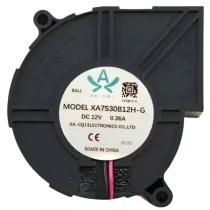 XA-CQJ XA7530B12H-G DC 12V 0.36A 2 Wires Blower Cooling Fan