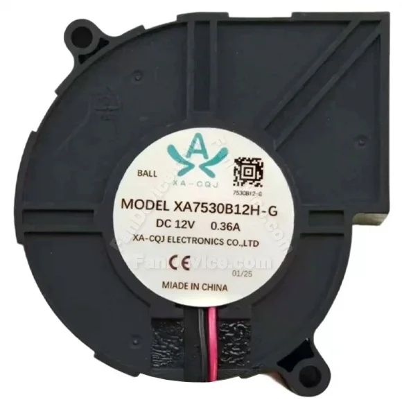 XA-CQJ XA7530B12H-G DC 12V 0.36A 2 Wires Blower Cooling Fan