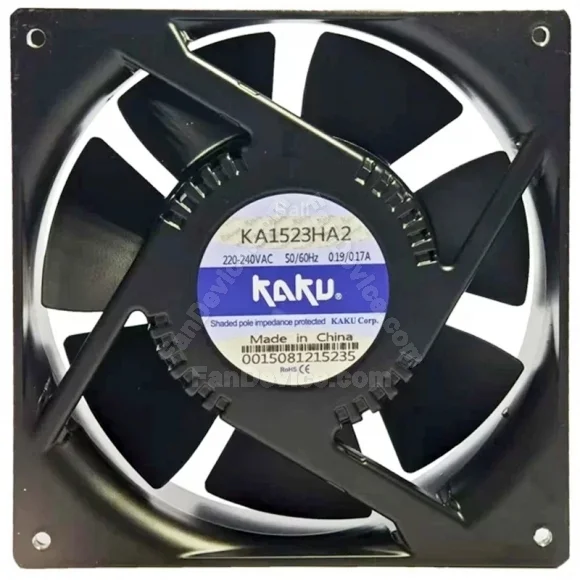 KAKU KA1523HA2 220-240V 0.19/0.17A Ball Bearing Impedance Protected Cooling Fan