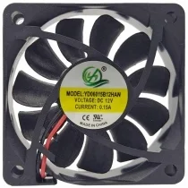 YD YD06015B12HAN DC 12V 0.15A 2 Wires Axial Cooling Fan