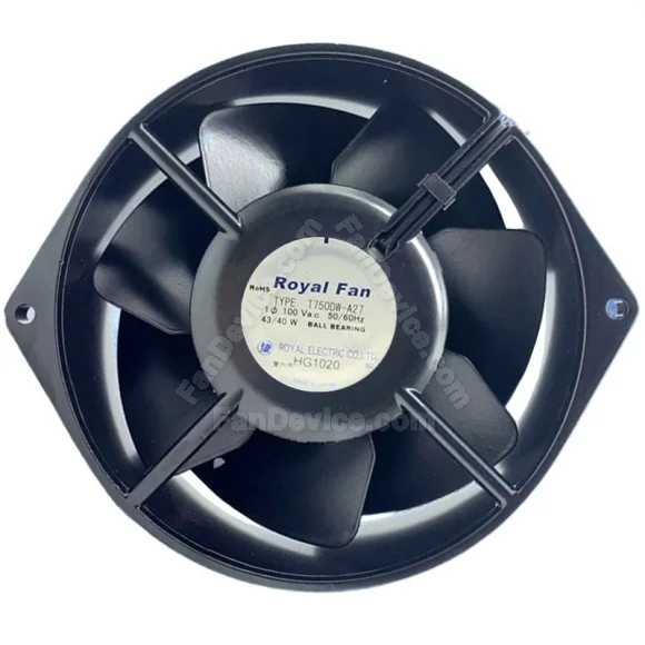 Royal Fan T7500W-A27 100V 43/40W 2 Wires Ball Bearing Cooling Fan