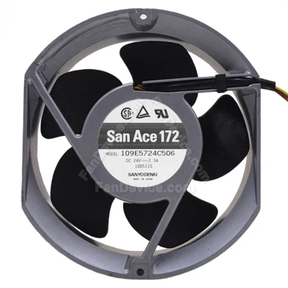 Sanyo 109E5724C506 DC 24V 2.3A 3 Wires Axial Cooling Fan