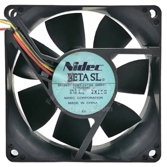 Nidec D08T-24TS9 08BH1 DC 24.5V 0.16Amp 3 / 4 Wires Cooling Fan