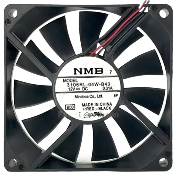 NMB 3106RL-04W-B40 DC 12V 0.31A 2 Wires Axial Cooling Fan